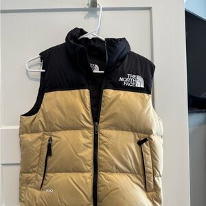 The North Face Black and Tan Quilted Vest